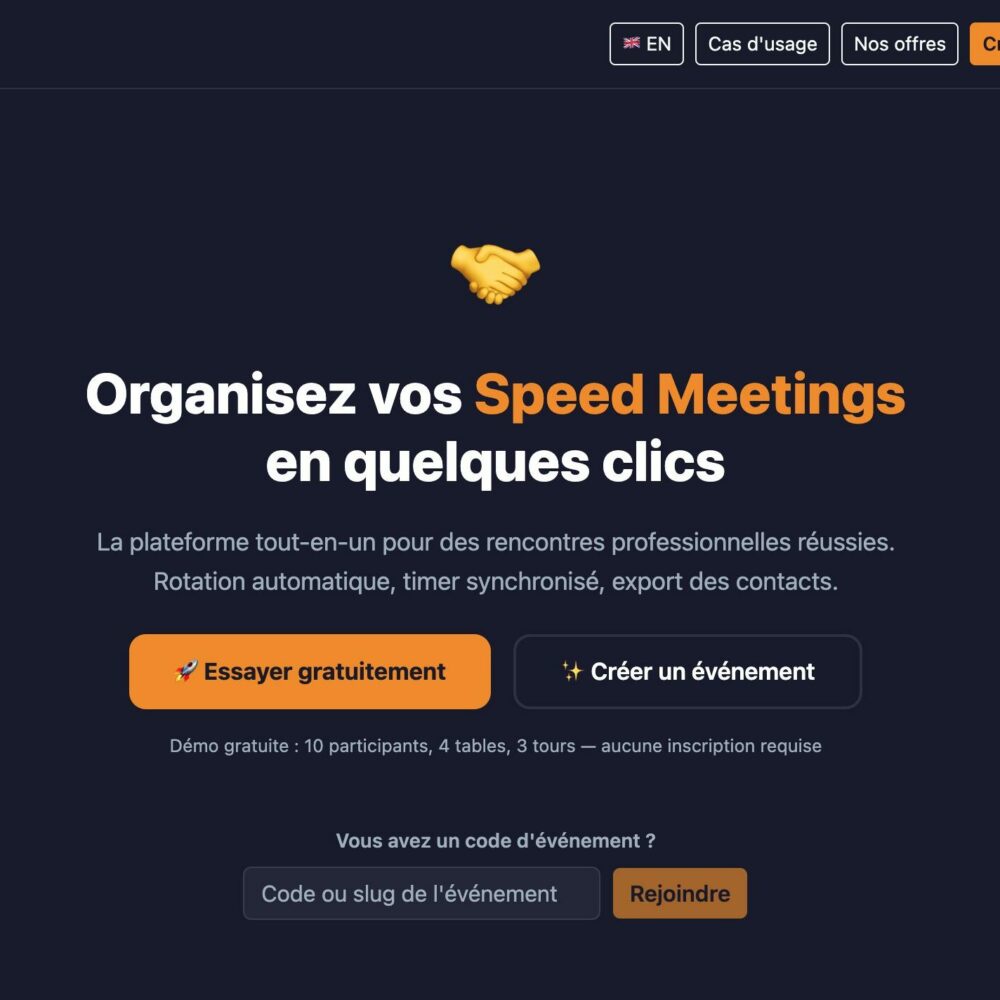 Organiser un Speed-Meeting n’a jamais été aussi simple : Découvrez l&rsquo;outil TropEvent
